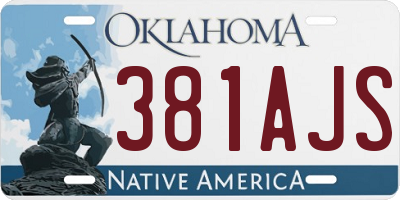 OK license plate 381AJS