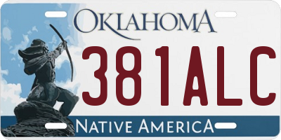 OK license plate 381ALC