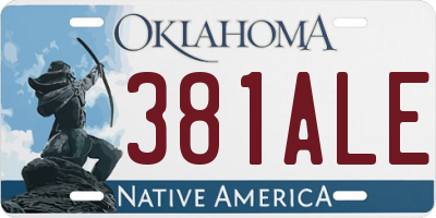 OK license plate 381ALE