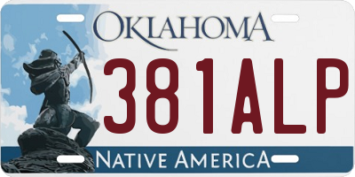 OK license plate 381ALP