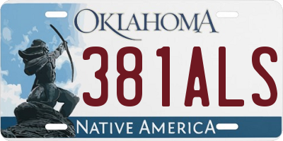 OK license plate 381ALS