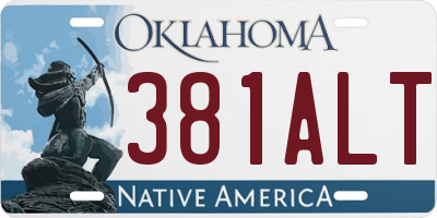 OK license plate 381ALT