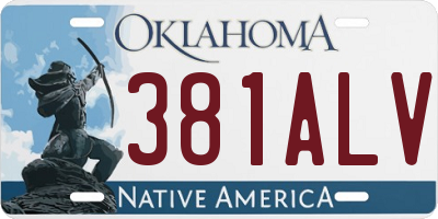 OK license plate 381ALV