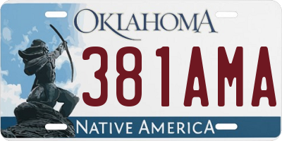 OK license plate 381AMA
