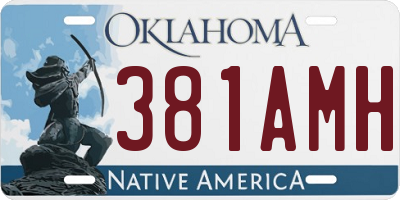 OK license plate 381AMH