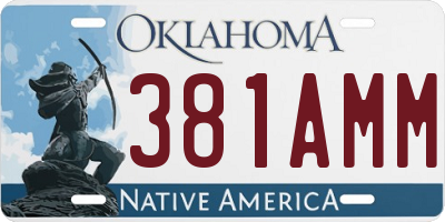 OK license plate 381AMM
