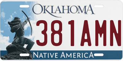 OK license plate 381AMN