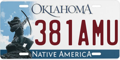 OK license plate 381AMU