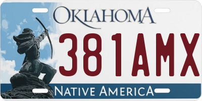 OK license plate 381AMX