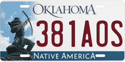 OK license plate 381AOS