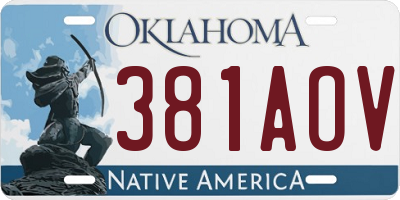 OK license plate 381AOV