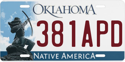 OK license plate 381APD