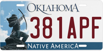 OK license plate 381APF