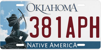 OK license plate 381APH