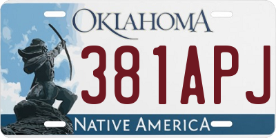 OK license plate 381APJ