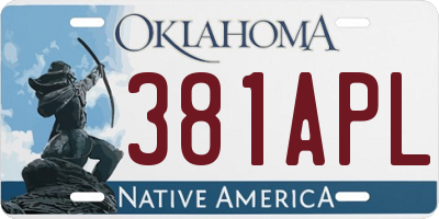 OK license plate 381APL
