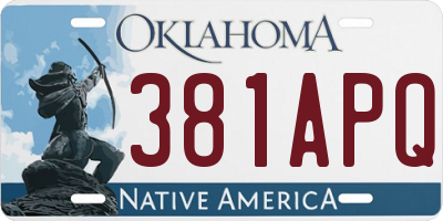 OK license plate 381APQ