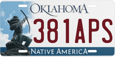 OK license plate 381APS