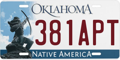 OK license plate 381APT