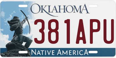 OK license plate 381APU
