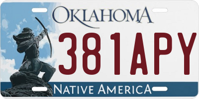 OK license plate 381APY