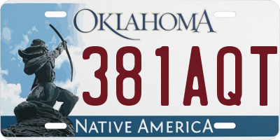 OK license plate 381AQT