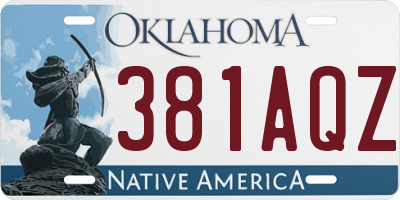 OK license plate 381AQZ