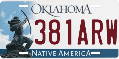 OK license plate 381ARW