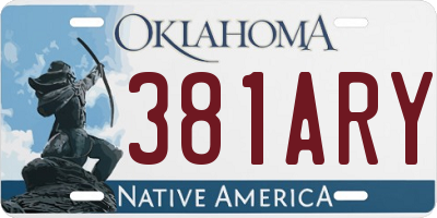 OK license plate 381ARY