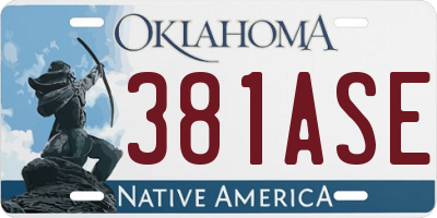 OK license plate 381ASE