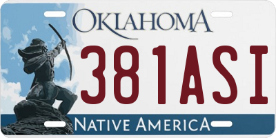 OK license plate 381ASI