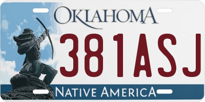 OK license plate 381ASJ