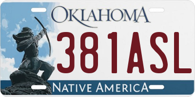 OK license plate 381ASL