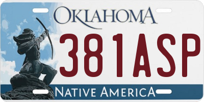 OK license plate 381ASP