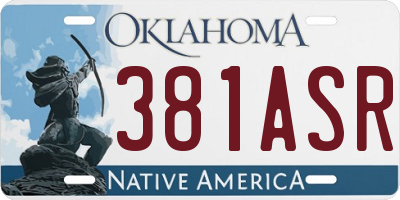 OK license plate 381ASR