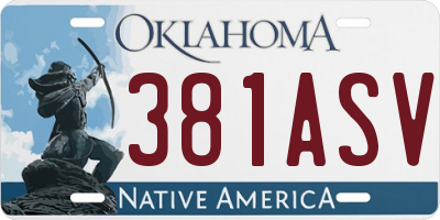 OK license plate 381ASV
