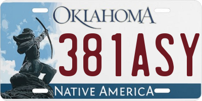OK license plate 381ASY