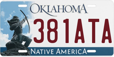 OK license plate 381ATA