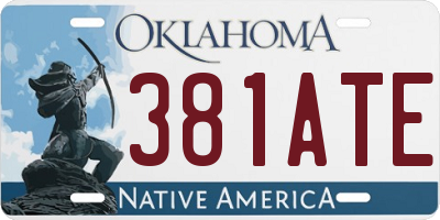 OK license plate 381ATE