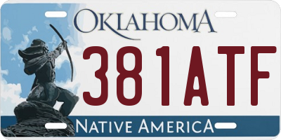 OK license plate 381ATF