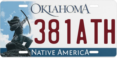 OK license plate 381ATH