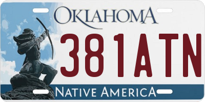 OK license plate 381ATN