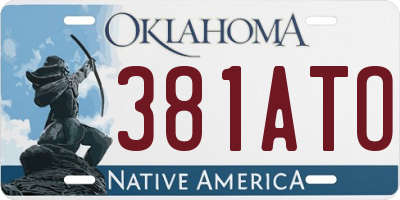 OK license plate 381ATO