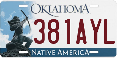 OK license plate 381AYL