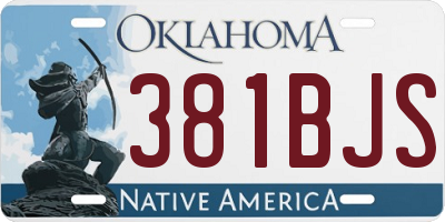 OK license plate 381BJS