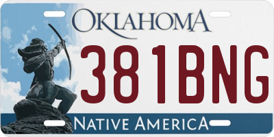 OK license plate 381BNG