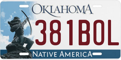 OK license plate 381BOL