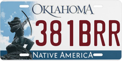 OK license plate 381BRR
