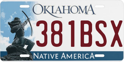 OK license plate 381BSX