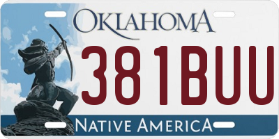 OK license plate 381BUU